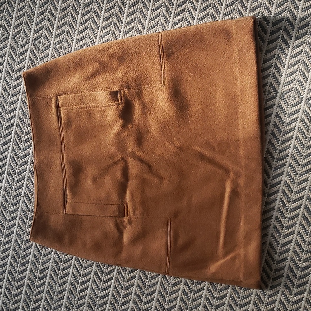 LOFT  women's 8 wool blend high-waist mini shift skirt brown/chestnut